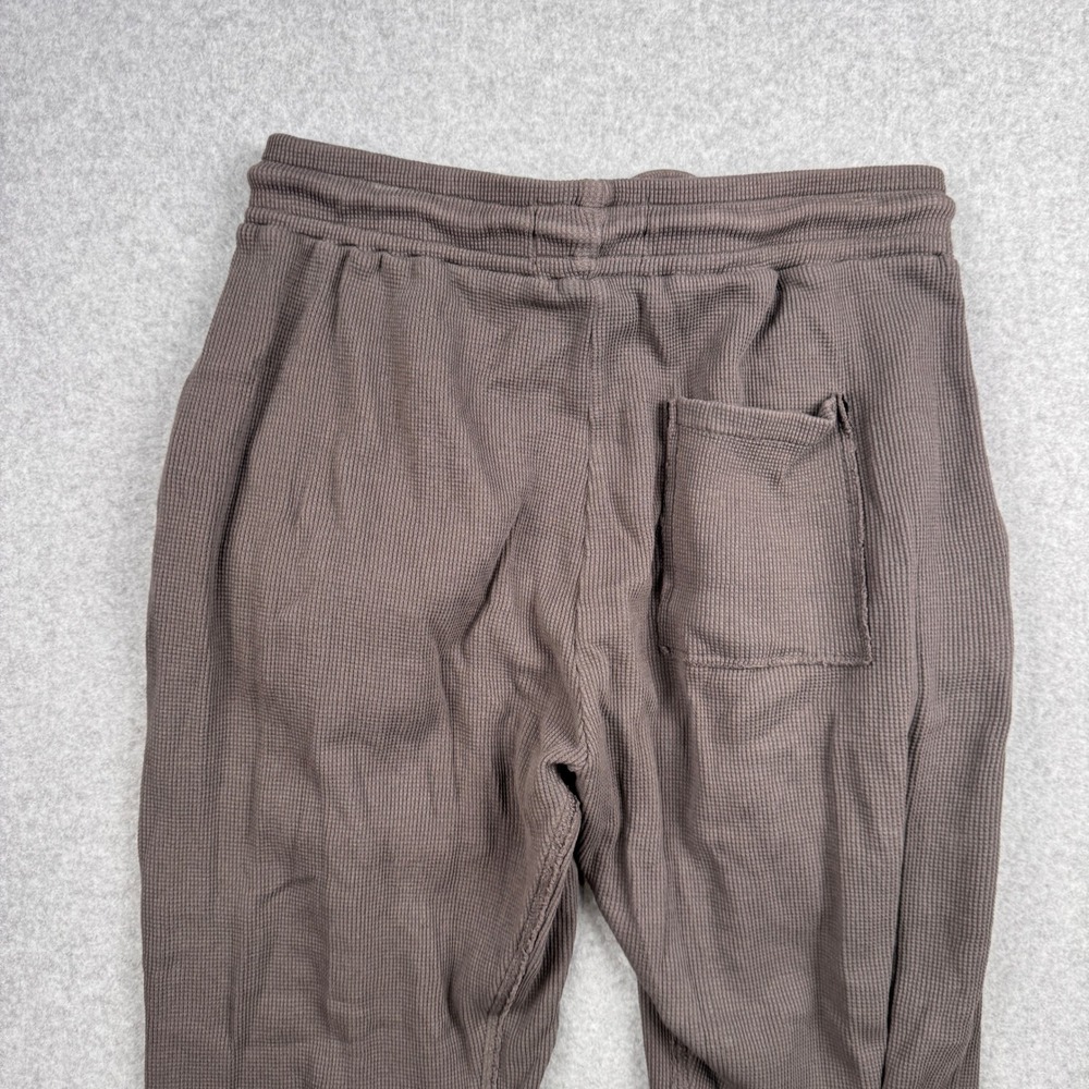 YoungLA Joggers Mens Large Brown Gray Cargo Waffle Knit Thermal 217 Lounge Pants - Picture 6 of 10